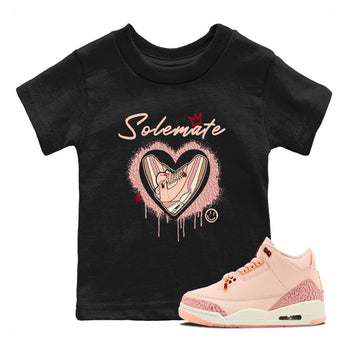 Air Jordan 3 Valentine's Day Graphic shirts Solemate Valentine Gift shirts Air Jordan 3 Washed Coral best t-shirts to wear with jordans SNRT Sneaker Tees Youth Baby Black 1 tee