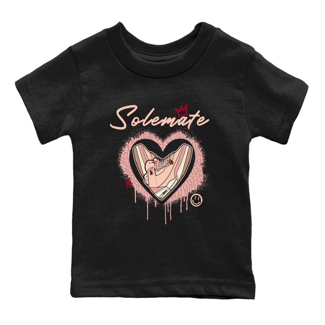 Air Jordan 3 Valentine's Day Graphic shirts Solemate Valentine Gift shirts Air Jordan 3 Washed Coral best t-shirts to wear with jordans SNRT Sneaker Tees Youth Baby Black 2 tee
