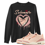 Air Jordan 3 Valentine's Day Graphic shirts Solemate Valentine Gift shirts Air Jordan 3 Washed Coral best t-shirts to wear with jordans SNRT Sneaker Tees unisex cotton Black 1 shirts