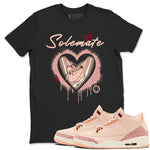 Air Jordan 3 Valentine's Day Graphic shirts Solemate Valentine Gift shirts Air Jordan 3 Washed Coral best t-shirts to wear with jordans SNRT Sneaker Tees unisex cotton Black 1 shirts