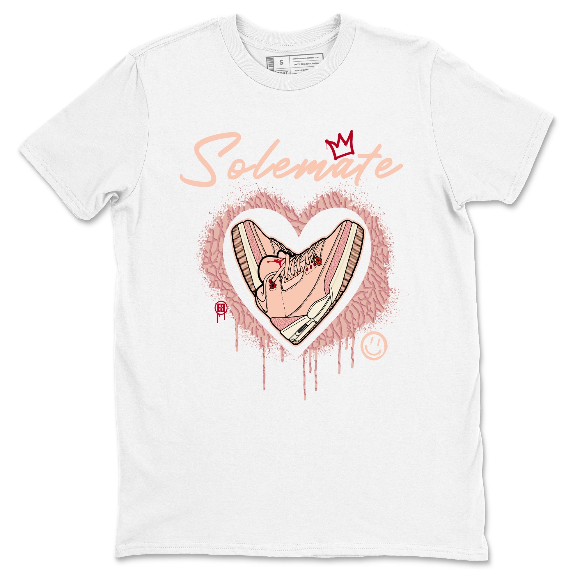 Air Jordan 3 Valentine's Day Graphic shirts Solemate Valentine Gift shirts Air Jordan 3 Washed Coral best t-shirts to wear with jordans SNRT Sneaker Tees unisex cotton White 2 shirts