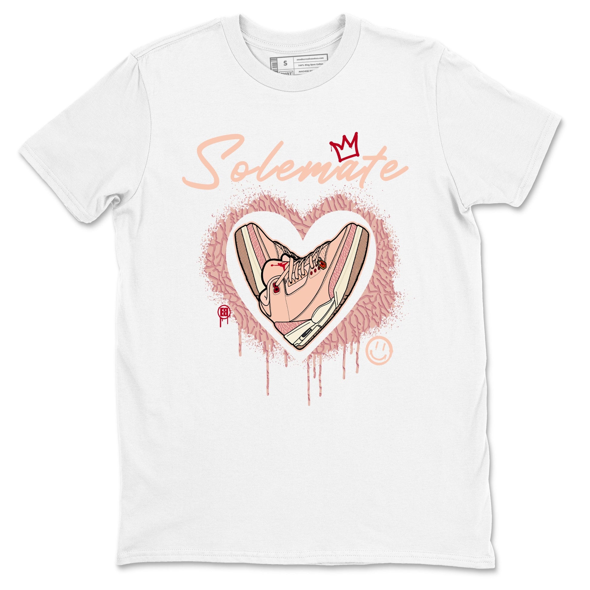 Air Jordan 3 Valentine's Day Graphic shirts Solemate Valentine Gift shirts Air Jordan 3 Washed Coral best t-shirts to wear with jordans SNRT Sneaker Tees unisex cotton White 2 shirts