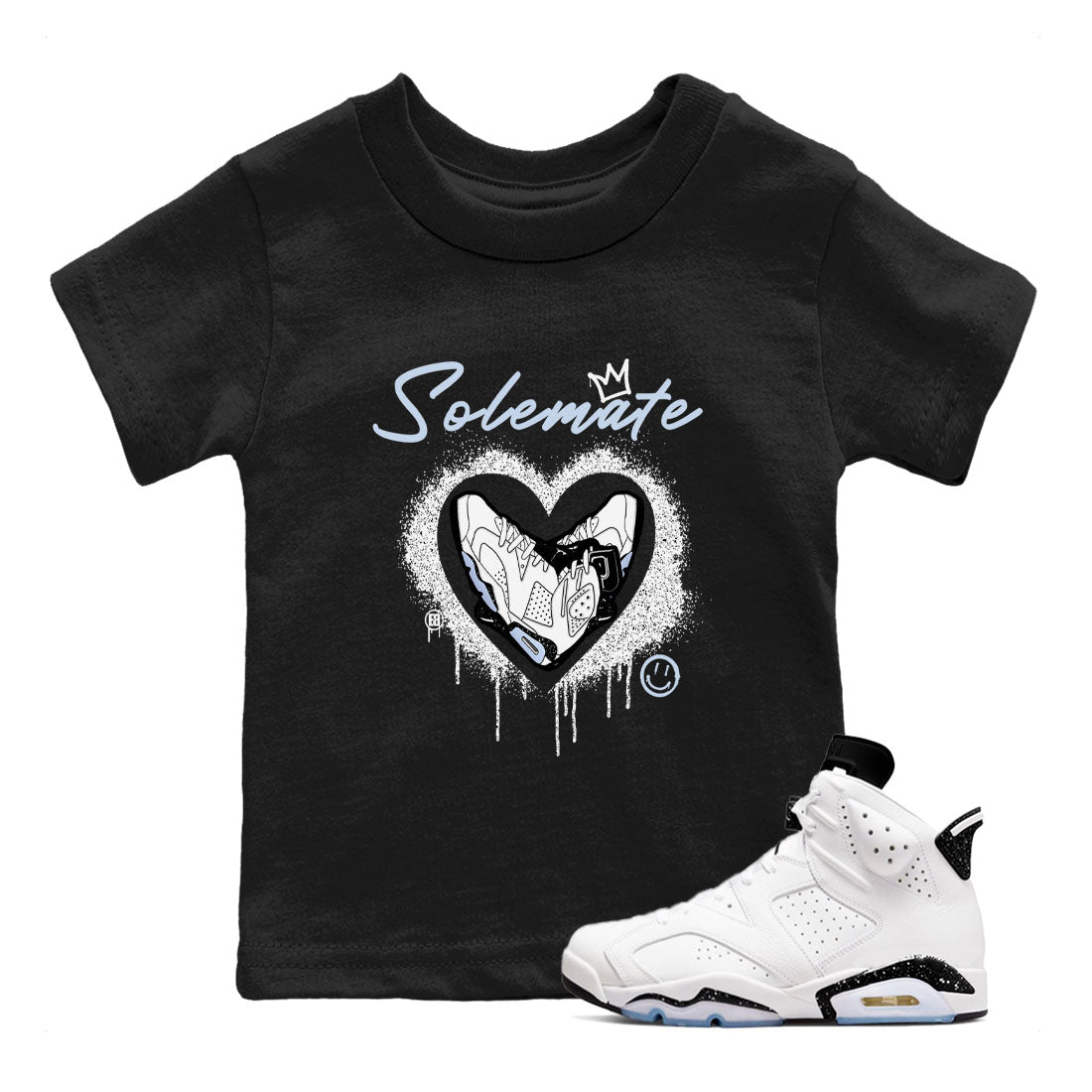 AJ6 White Black shirts to match jordans Solemate sneaker match tees Air Jordan 6 White Black SNRT Sneaker Tees streetwear brand Baby and Youth Black 1 cotton tee