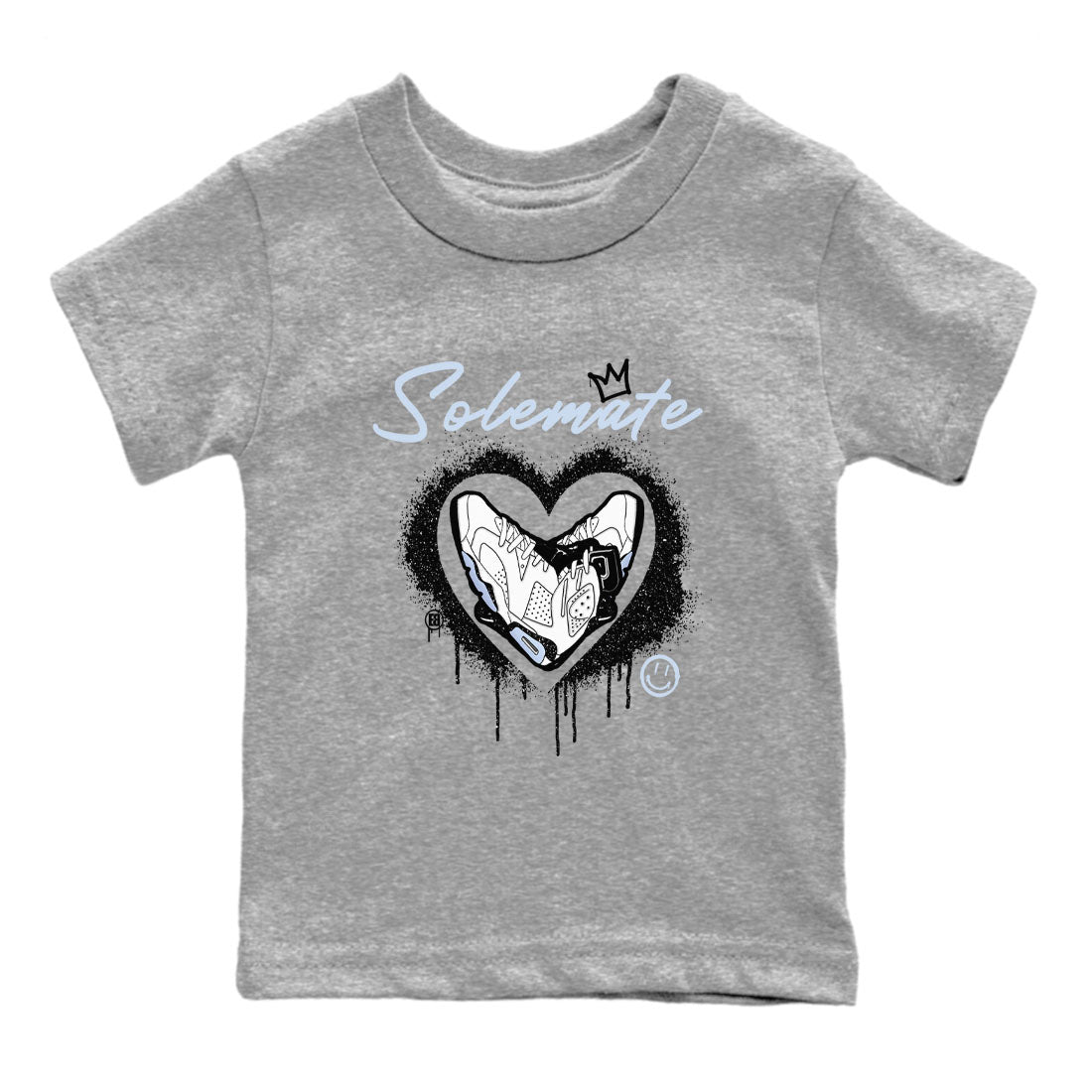 AJ6 White Black shirts to match jordans Solemate sneaker match tees Air Jordan 6 White Black SNRT Sneaker Tees streetwear brand Baby and Youth Heather Grey 2 cotton tee