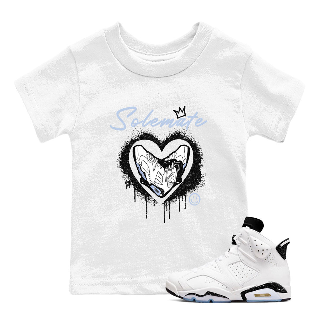 AJ6 White Black shirts to match jordans Solemate sneaker match tees Air Jordan 6 White Black SNRT Sneaker Tees streetwear brand Baby and Youth White 1 cotton tee