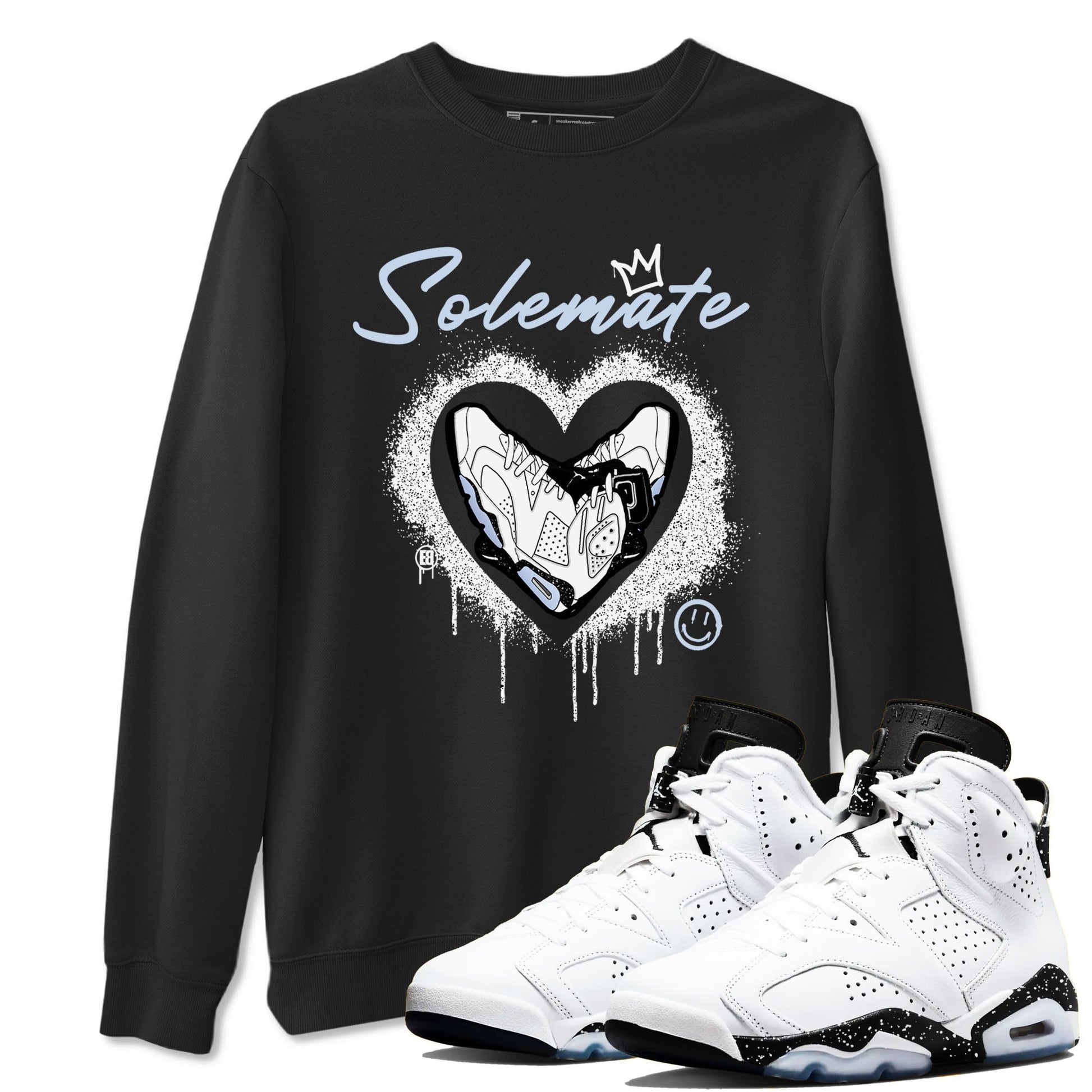 AJ6 White Black shirts to match jordans Solemate sneaker match tees Air Jordan 6 White Black SNRT Sneaker Tees streetwear brand Black 1 unisex cotton tee