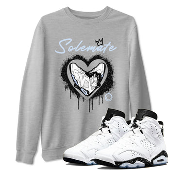 AJ6 White Black shirts to match jordans Solemate sneaker match tees Air Jordan 6 White Black SNRT Sneaker Tees streetwear brand Heather Grey 1 unisex cotton tee