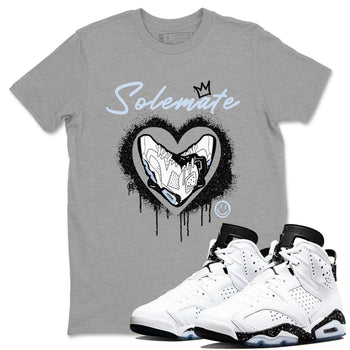 AJ6 White Black shirts to match jordans Solemate sneaker match tees Air Jordan 6 White Black SNRT Sneaker Tees streetwear brand Heather Grey 1 unisex cotton tee