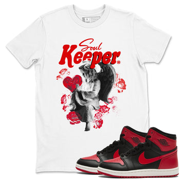 1s '85 Bred shirts to match jordans Soul Keeper best t shirts to wear with jordans AJ1 '85 Bred match shoes to clothes SNRT Sneaker Tees unisex cotton White 1 shirts