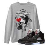 5s Black Metallic Reimagined shirts to match jordans Soul Keeper best t shirts to wear with jordans Air Jordan 5 Retro Black Metallic Reimagined match shoes to clothes SNRT Sneaker Tees unisex cotton Heather Grey 1 shirts