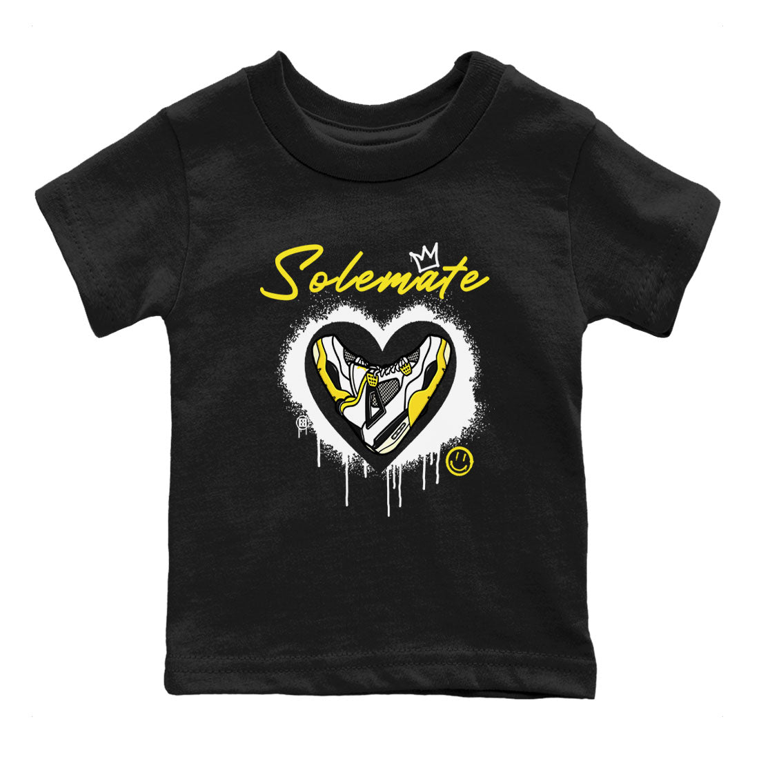 Air Jordan 4 Retro Vivid Sulfur shirt to match jordans Soulmate sneaker tees 4s Vivid Sulfur SNRT Sneaker release tees baby toddler Black 2 cotton Shirt