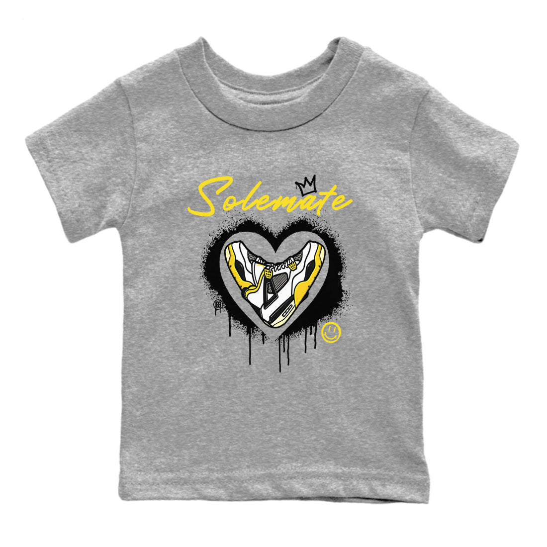 Air Jordan 4 Retro Vivid Sulfur shirt to match jordans Soulmate sneaker tees 4s Vivid Sulfur SNRT Sneaker release tees baby toddler Heather Grey 2 cotton Shirt