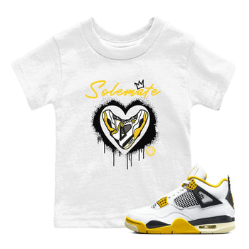 Air Jordan 4 Retro Vivid Sulfur shirt to match jordans Soulmate sneaker tees 4s Vivid Sulfur SNRT Sneaker release tees baby toddler White 1 cotton Shirt