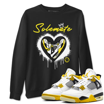 Air Jordan 4 Retro Vivid Sulfur shirt to match jordans Soulmate sneaker tees 4s Vivid Sulfur SNRT Sneaker Release Tees unisex cotton Black 1 crew neck shirt