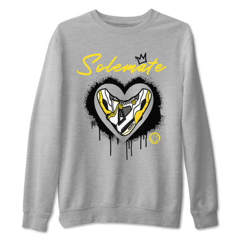 Air Jordan 4 Retro Vivid Sulfur shirt to match jordans Soulmate sneaker tees 4s Vivid Sulfur SNRT Sneaker Release Tees unisex cotton Heather Grey 2 crew neck shirt