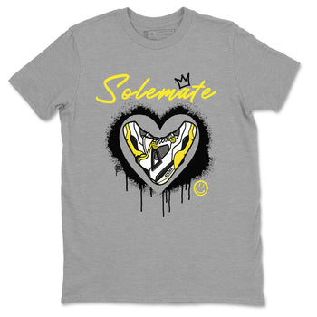 Air Jordan 4 Retro Vivid Sulfur shirt to match jordans Soulmate sneaker tees 4s Vivid Sulfur SNRT Sneaker Release Tees unisex cotton Heather Grey 2 crew neck shirt