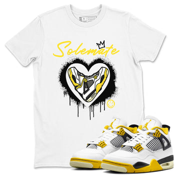 Air Jordan 4 Retro Vivid Sulfur shirt to match jordans Soulmate sneaker tees 4s Vivid Sulfur SNRT Sneaker Release Tees unisex cotton White 1 crew neck shirt