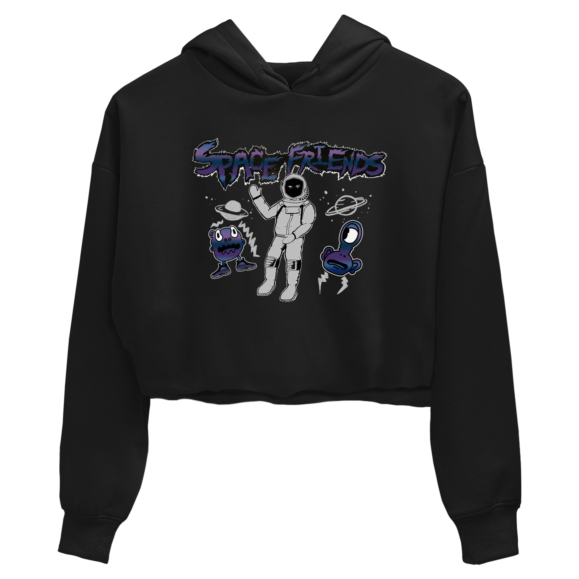 Air Foamposite One Galaxy shirts to match jordans Space Friends sneaker match tees Air Foamposite One Galaxy SNRT Sneaker Release Tees unisex cotton Black 2 Crop Shirts