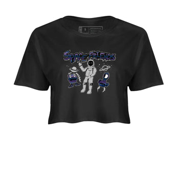 Air Foamposite One Galaxy shirts to match jordans Space Friends sneaker match tees Air Foamposite One Galaxy SNRT Sneaker Release Tees unisex cotton Black 2 Crop Shirts