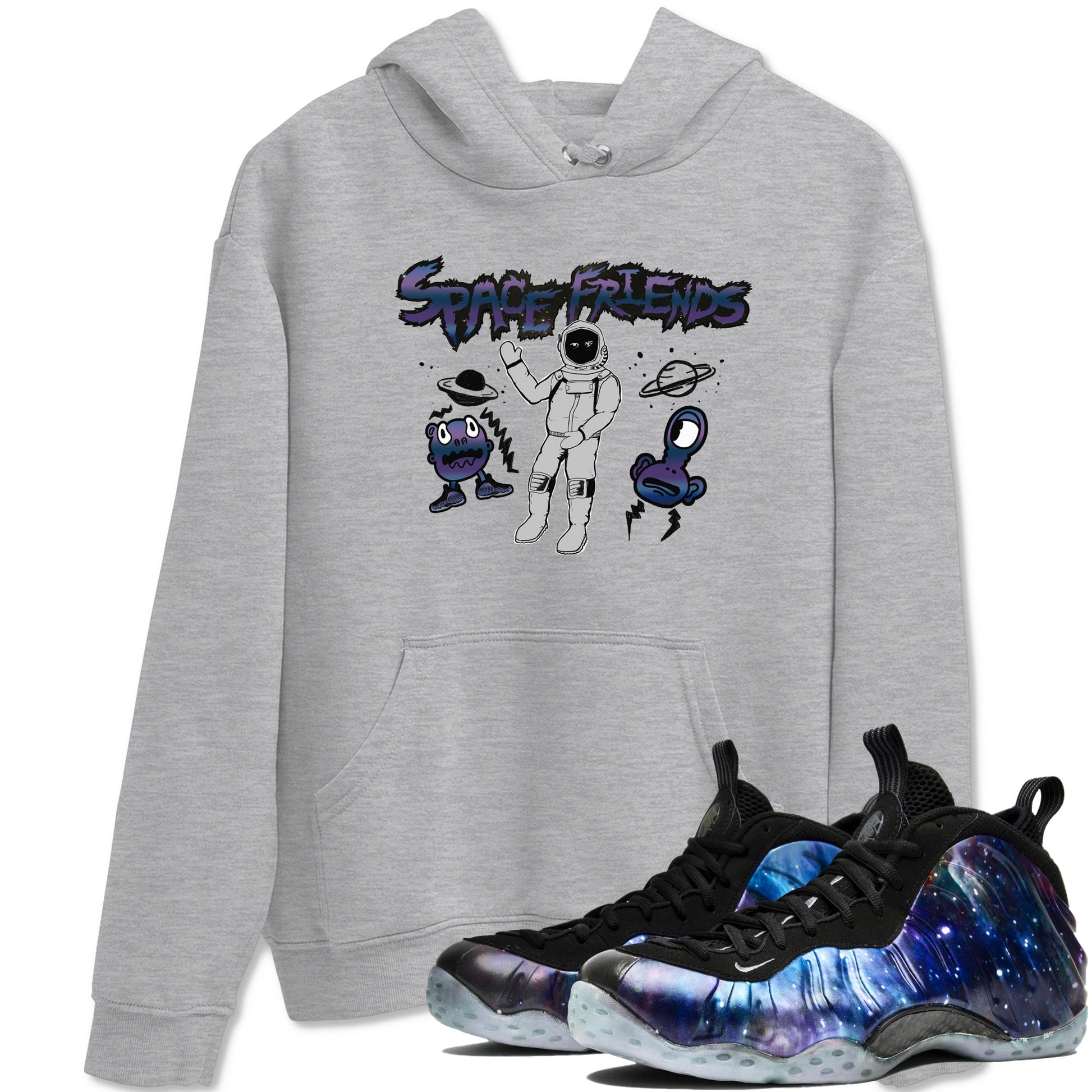 Air Foamposite One Galaxy shirts to match jordans Space Friends sneaker match tees Air Foamposite One Galaxy SNRT Sneaker Release Tees unisex cotton Heather Grey 1 crew neck shirts