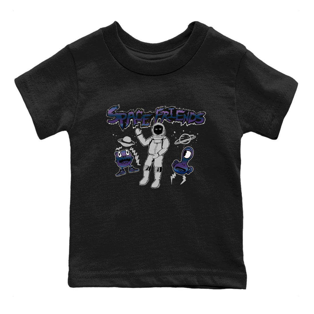Air Foamposite One Galaxy shirts to match jordans Space Friends sneaker match tees Air Foamposite One Galaxy SNRT Sneaker Release Tees Youth Baby Black 2 crew neck shirts