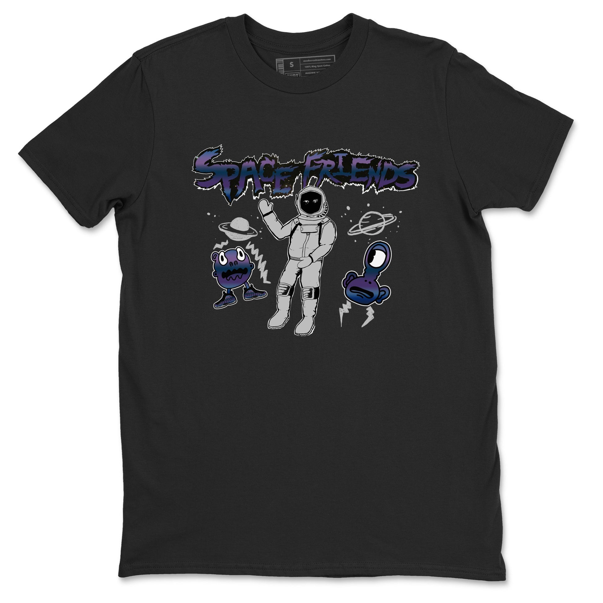 Air Foamposite One Galaxy shirts to match jordans Space Friends sneaker match tees Air Foamposite One Galaxy SNRT Sneaker Release Tees unisex cotton Black 2 crew neck shirts