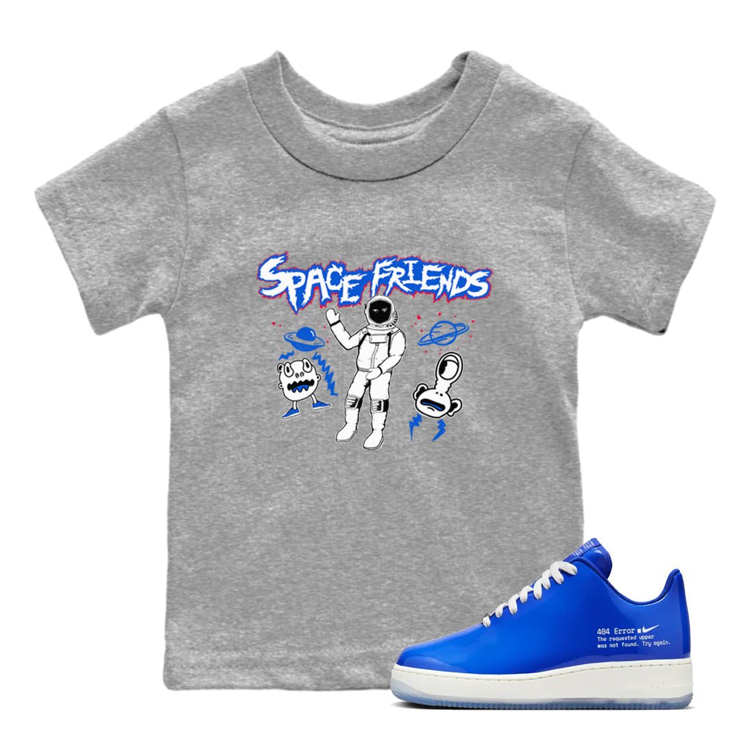 Air Force 1 404 Error shirt to match jordans Space Friends sneaker tees Air Force 1 404 Error SNRT sneaker release tees baby toddler Heather Grey 1 cotton Shirt