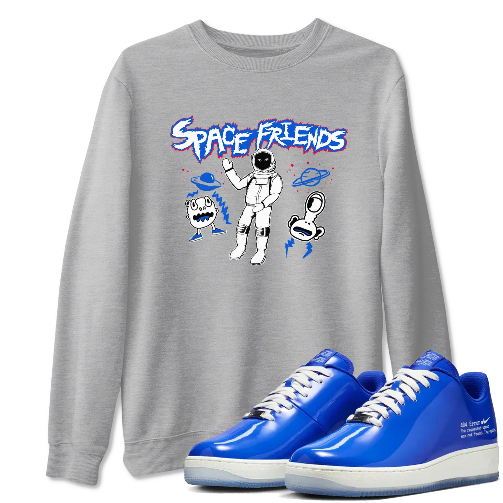 Air Force 1 404 Error shirt to match jordans Space Friends sneaker tees Air Force 1 404 Error SNRT Sneaker Release Tees unisex cotton Heather Grey 1 crew neck shirt
