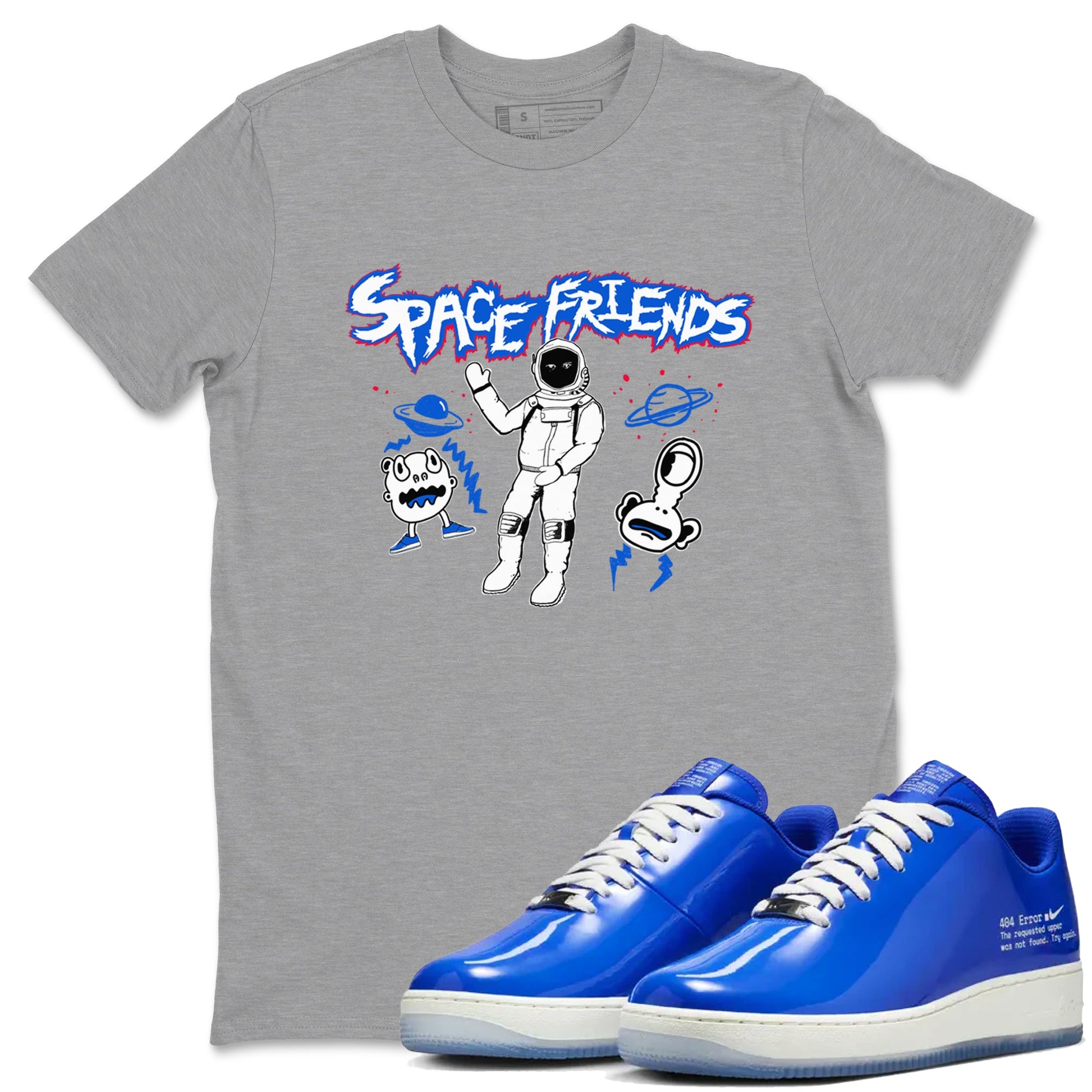 Air Force 1 404 Error shirt to match jordans Space Friends sneaker tees Air Force 1 404 Error SNRT Sneaker Release Tees unisex cotton Heather Grey 1 crew neck shirt