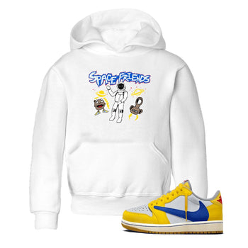 1s Travis Scott Canary shirt to match jordans Space Friends sneaker tees Air Jordan 1 Travis Scott Canary SNRT sneaker release tees baby toddler White 1 cotton Shirt