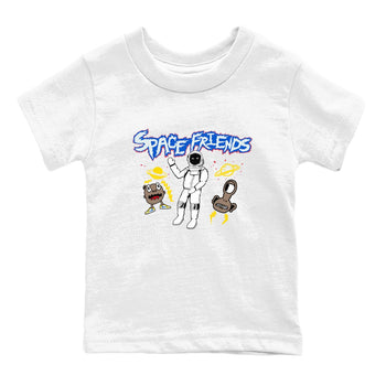 1s Travis Scott Canary shirt to match jordans Space Friends sneaker tees Air Jordan 1 Travis Scott Canary SNRT sneaker release tees baby toddler White 2 cotton Shirt