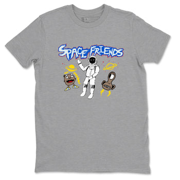 1s Travis Scott Canary shirt to match jordans Space Friends sneaker tees Air Jordan 1 Travis Scott Canary SNRT Sneaker Release Tees unisex cotton Heather Grey 2 crew neck shirt