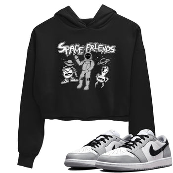 1s Wolf Grey shirts to match jordans Space Friends sneaker match tees Air Jordan 1 Wolf Grey SNRT Sneaker Tees streetwear brand Black 1 crop tee