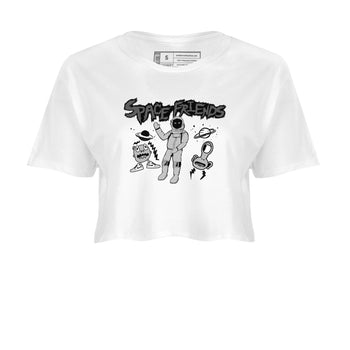 1s Wolf Grey shirts to match jordans Space Friends sneaker match tees Air Jordan 1 Wolf Grey SNRT Sneaker Tees streetwear brand White 2 crop tee