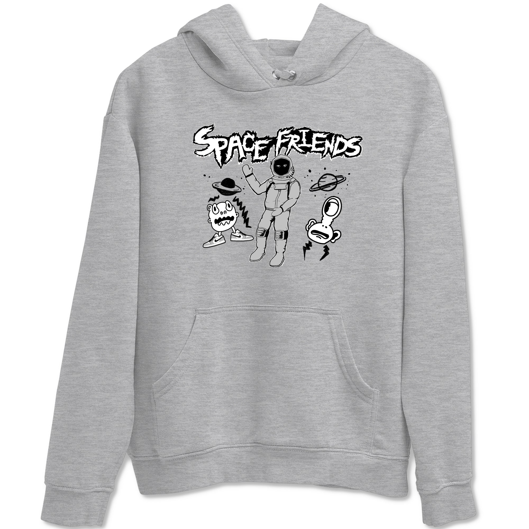 1s Wolf Grey shirts to match jordans Space Friends sneaker match tees Air Jordan 1 Wolf Grey SNRT Sneaker Tees streetwear brand Heather Grey 2 unisex cotton tee