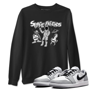 1s Wolf Grey shirts to match jordans Space Friends sneaker match tees Air Jordan 1 Wolf Grey SNRT Sneaker Tees streetwear brand Black 1 unisex cotton tee