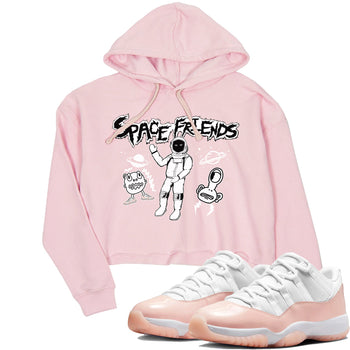 11s Legend Pink shirt to match jordans Space Friends sneaker tees Air Jordan 11 Legend Pink SNRT Sneaker Release Tees Pink 1 crop length shirt
