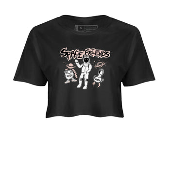 11s Legend Pink shirt to match jordans Space Friends sneaker tees Air Jordan 11 Legend Pink SNRT Sneaker Release Tees Black 2 crop length shirt