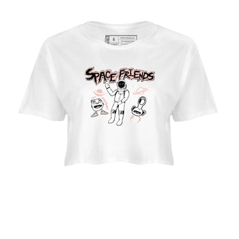 11s Legend Pink shirt to match jordans Space Friends sneaker tees Air Jordan 11 Legend Pink SNRT Sneaker Release Tees White 2 crop length shirt