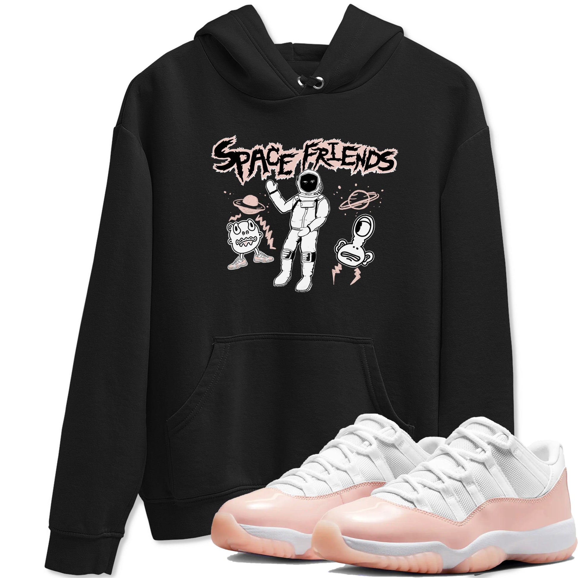 11s Legend Pink shirt to match jordans Space Friends sneaker tees Air Jordan 11 Legend Pink SNRT Sneaker Release Tees unisex cotton Black 1 crew neck shirt