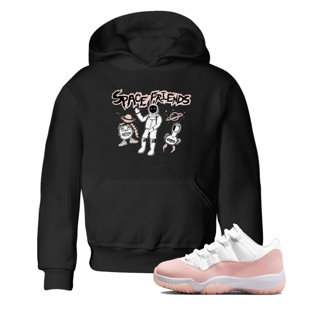 11s Legend Pink shirt to match jordans Space Friends sneaker tees Air Jordan 11 Legend Pink SNRT sneaker release tees baby toddler Black 1 cotton Shirt