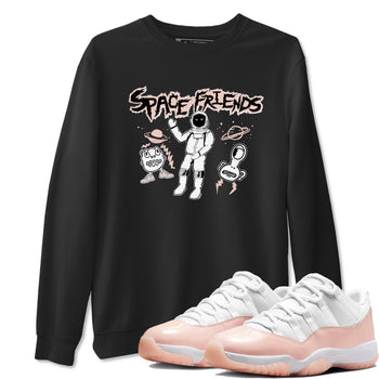 11s Legend Pink shirt to match jordans Space Friends sneaker tees Air Jordan 11 Legend Pink SNRT Sneaker Release Tees unisex cotton Black 1 crew neck shirt