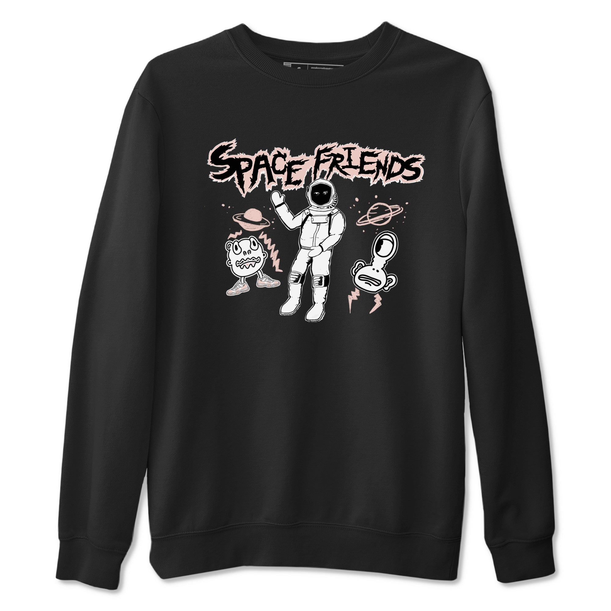 11s Legend Pink shirt to match jordans Space Friends sneaker tees Air Jordan 11 Legend Pink SNRT Sneaker Release Tees unisex cotton Black 2 crew neck shirt