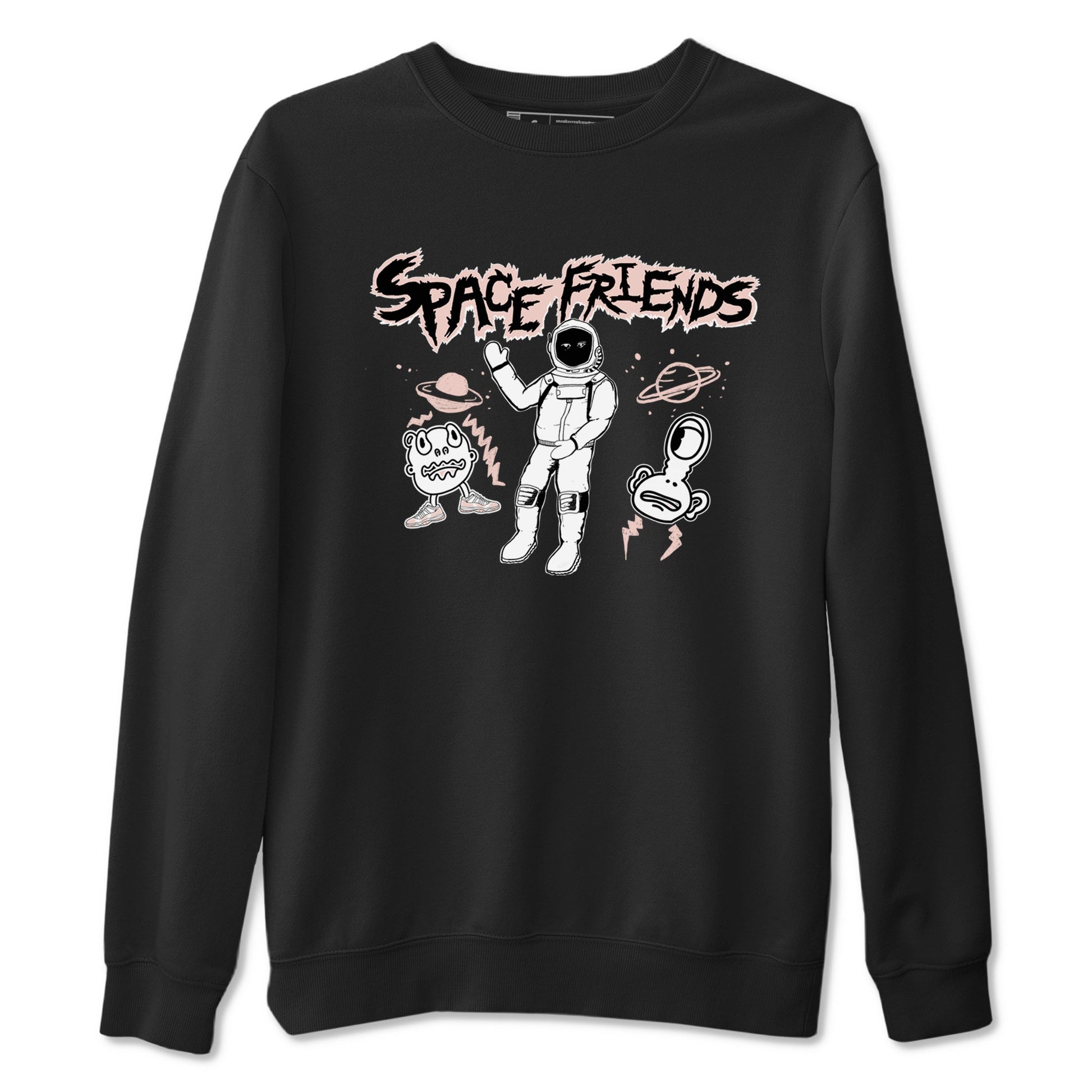 11s Legend Pink shirt to match jordans Space Friends sneaker tees Air Jordan 11 Legend Pink SNRT Sneaker Release Tees unisex cotton Black 2 crew neck shirt