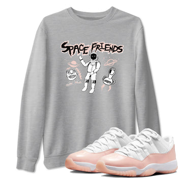 11s Legend Pink shirt to match jordans Space Friends sneaker tees Air Jordan 11 Legend Pink SNRT Sneaker Release Tees unisex cotton Heather Grey 1 crew neck shirt