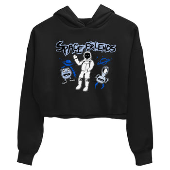 11s Black and Varsity Royal Jam shirt to match jordans Space Friends sneaker tees Air Jordan 11 Retro Space Jam Streetwear Brand Streetwear Brand SNRT Sneaker Release Tees Black 2 crop length shirt