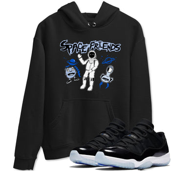 11s Black and Varsity Royal Jam shirt to match jordans Space Friends sneaker tees Air Jordan 11 Retro Space Jam Streetwear Brand SNRT Sneaker Release Tees unisex cotton Black 1 crew neck shirt