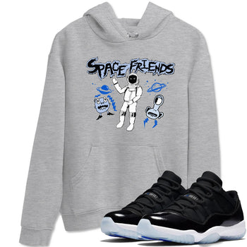 11s Black and Varsity Royal Jam shirt to match jordans Space Friends sneaker tees Air Jordan 11 Retro Space Jam Streetwear Brand SNRT Sneaker Release Tees unisex cotton Heather Grey 1 crew neck shirt