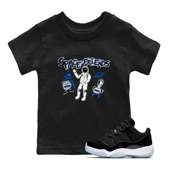 11s Black and Varsity Royal Jam shirt to match jordans Space Friends sneaker tees Air Jordan 11 Retro Space Jam Streetwear Brand SNRT Sneaker Release Tees baby toddler Black 1 cotton Shirt