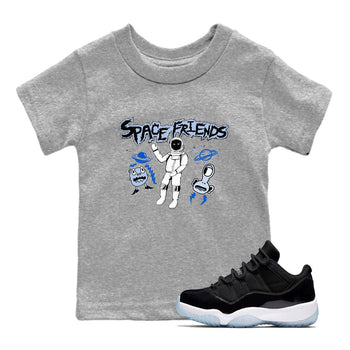 11s Black and Varsity Royal Jam shirt to match jordans Space Friends sneaker tees Air Jordan 11 Retro Space Jam Streetwear Brand SNRT Sneaker Release Tees baby toddler Heather Grey 1 cotton Shirt